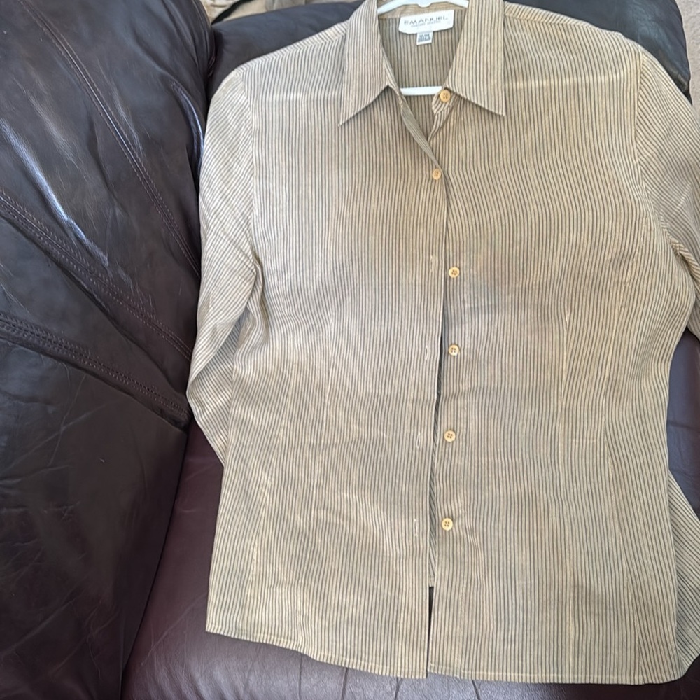 Emanuel Ungaro Khaki Button Down Shirt